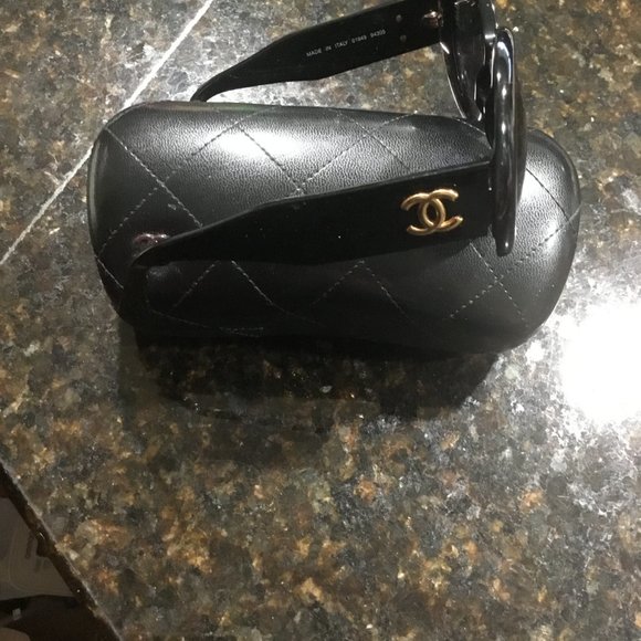 CHANEL Vintage CC Logos Round Sunglasses Eyewear Black T02372 main image 5